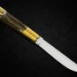 Personalized Custom Vg10 Super Steel Folding Knife Brass with Visayan Philippine Deer Horn Inserts