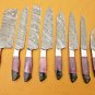 Handmade Damascus Steel Outclass Fantastic Quality Functional 8 Pieces Chef Knives Set
