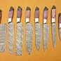 Handmade Damascus Steel Outclass Fantastic Quality Functional 8 Pieces Chef Knives Set