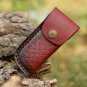 Custom Handmade Damascus Steel Pocket Folding Knife Stained Wood Handle
