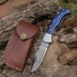 Handmade Damascus Steel Hunting Folding Knife with Pocket Clip Camping Folding Blade
