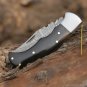 Handmade Damascus Folding Knife with Pocket Clip 6.5'' Back Lock Folding Knife Bull Horn Handle