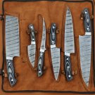 Handmade Damascus Steel Outclass Functional With Rosewood Handle Chef Knives Set With Sheath