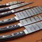 Handmade Damascus Steel Outclass Functional With Rosewood Handle Chef Knives Set With Sheath