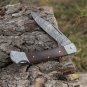 Back Lock 9" Handmade Damascus Steel Pocket Knife Rose Wood Handle Folding Knife