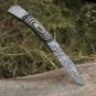 Back Lock 9" Handmade Damascus Steel Pocket Knife Pakka Wood Handle Folding Knife
