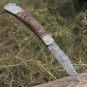 Back Lock 9" Handmade Damascus Steel Pocket Knife Pakka Wood Handle Folding Knife