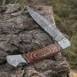 Back Lock 9" Handmade Damascus Steel Pocket Knife Pakka Wood Handle Folding Knife