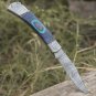 Back Lock 9" Handmade Damascus Steel Pocket Knife Pakka Wood Handle Folding Knife