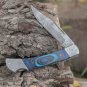 Back Lock 9" Handmade Damascus Steel Pocket Knife Pakka Wood Handle Folding Knife