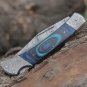 Back Lock 9" Handmade Damascus Steel Pocket Knife Pakka Wood Handle Folding Knife