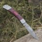 Back Lock 9" Handmade Damascus Steel Pocket Knife Pakka Wood Handle Folding Knife