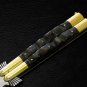 Personalized Vg10 Super Steel Folding knife Brass with Carabao Horn Inserts With Leather Sheath