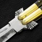 Personalized CROCODILE VG10 ORIGINAL Super Steel Folding knife Brass Carabao Horn Inserts +sheath