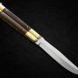 Personalized DEER VG10 ORIGINAL Super Steel Handle Materials Brass with Kamagong Wood Inserts+sheath
