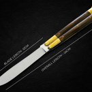 PERSONALIZED VG10 ORIGINAL SUPER STEEL HANDLE MATERIALS BRASS WITH KAMAGONG WOOD INSERTS + SHEATH