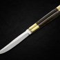 CUSTOM ORMOUSEVG1 0 ORIGINAL SUPER STEEL HANDLE MATERIALS BRASS WITH KAMAGONG WOOD INSERTS + SHEATH