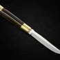 CUSTOM ORMOUSEVG1 0 ORIGINAL SUPER STEEL HANDLE MATERIALS BRASS WITH KAMAGONG WOOD INSERTS + SHEATH