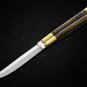 PERSONALIZED VG10 ORIGINAL SUPER STEEL HANDLE MATERIALS BRASS WITH KAMAGONG WOOD INSERTS + SHEATH