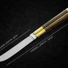 PERSONALIZED VG10 ORIGINAL SUPER STEEL HANDLE MATERIALS BRASS WITH KAMAGONG WOOD INSERTS + SHEATH