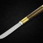 PERSONALIZED VG10 ORIGINAL SUPER STEEL HANDLE MATERIALS BRASS WITH KAMAGONG WOOD INSERTS + SHEATH