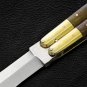 PERSONALIZED VG10 ORIGINAL SUPER STEEL HANDLE MATERIALS BRASS WITH KAMAGONG WOOD INSERTS + SHEATH