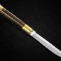 PERSONALIZED VG10 ORIGINAL SUPER STEEL HANDLE MATERIALS BRASS WITH KAMAGONG WOOD INSERTS + SHEATH