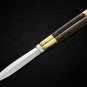 PERSONALIZED VG10 ORIGINAL SUPER STEEL HANDLE MATERIALS BRASS WITH KAMAGONG WOOD INSERTS + SHEATH