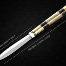 PERSONALIZED VG10 SUPER STEEL HANDLE MATERIALS – BRASS WITH BONE AND KAMAGONG WOOD INSERTS+SHEATH