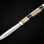 PERSONALIZED VG10 SUPER STEEL HANDLE MATERIALS &acirc;�� BRASS WITH BONE AND KAMAGONG WOOD INSERTS+SHEATH