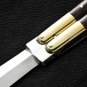PERSONALIZED VG10 SUPER STEEL HANDLE MATERIALS &acirc;�� BRASS WITH BONE AND KAMAGONG WOOD INSERTS+SHEATH