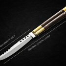 Personalized Vg10 Super Steel Folding Knife Handle Materials Brass with Kamagong Wood Inserts+Sheath