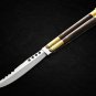Personalized Vg10 Super Steel Folding Knife Handle Materials Brass with Kamagong Wood Inserts+Sheath