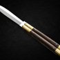Personalized Vg10 Super Steel Handle Materials Folding knife Brass with Narra Wood Inserts + Sheath
