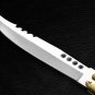 PERSONALIZED VG10 SUPER STEEL HANDLE MATERIALS FOLDING KNIFE BRASS WITH KAMAGONG WOOD INSERTS+SHEATH