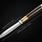 PERSONALIZED VG10 SUPER STEEL HANDLE MATERIALS FOLDING KNIFE BRASS WITH KAMAGONG WOOD INSERTS+SHEATH