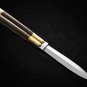 PERSONALIZED VG10 SUPER STEEL HANDLE MATERIALS FOLDING KNIFE BRASS WITH KAMAGONG WOOD INSERTS+SHEATH