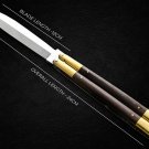 PERSONALIZED HANDMADE HIGH CARBON STEEL FOLDING KNIFE BRASS WITH KAMAGONG WOOD INSERTS WITH SHEATH