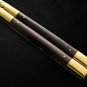 PERSONALIZED HANDMADE HIGH CARBON STEEL FOLDING KNIFE BRASS WITH KAMAGONG WOOD INSERTS WITH SHEATH
