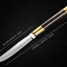 PERSONALIZED HANDMADE HIGH CARBON STEEL FOLDING KNIFE BRASS WITH KAMAGONG WOOD INSERTS WITH SHEATH