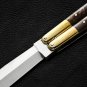 PERSONALIZED HANDMADE HIGH CARBON STEEL FOLDING KNIFE BRASS WITH KAMAGONG WOOD INSERTS WITH SHEATH