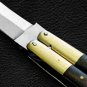 PERSONALIZED HANDMADE HIGH CARBON STEEL FOLDING KNIFE BRASS WITH KAMAGONG WOOD INSERTS WITH SHEATH