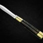 PERSONALIZED HANDMADE HIGH CARBON STEEL FOLDING KNIFE BRASS WITH KAMAGONG WOOD INSERTS WITH SHEATH