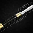 PERSONALIZED HANDMADE HIGH CARBON STEEL FOLDING KNIFE BRASS WITH KAMAGONG WOOD INSERTS WITH SHEATH