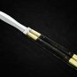 PERSONALIZED HANDMADE HIGH CARBON STEEL FOLDING KNIFE BRASS WITH KAMAGONG WOOD INSERTS WITH SHEATH