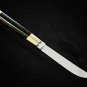 PERSONALIZED HANDMADE HIGH CARBON STEEL FOLDING KNIFE BRASS WITH KAMAGONG WOOD INSERTS WITH SHEATH