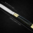 PERSONALIZED HANDMADE HIGH CARBON STEEL FOLDING KNIFE BRASS WITH KAMAGONG WOOD INSERTS WITH SHEATH