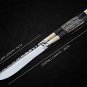 PERSONALIZED D2 TOOL STEEL FOLDING KNIFE BRASS WITH CARABAO HORN & JIGGED BONE INSERTS WITH SHEATH