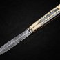 PERSONALIZED MONARCH D2 TOOL HIGH CARBON FOLDING KNIFE BRASS WITH BONE INSERTS WITH LEATHER SHEATH