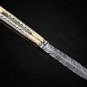 PERSONALIZED MONARCH D2 TOOL HIGH CARBON FOLDING KNIFE BRASS WITH BONE INSERTS WITH LEATHER SHEATH